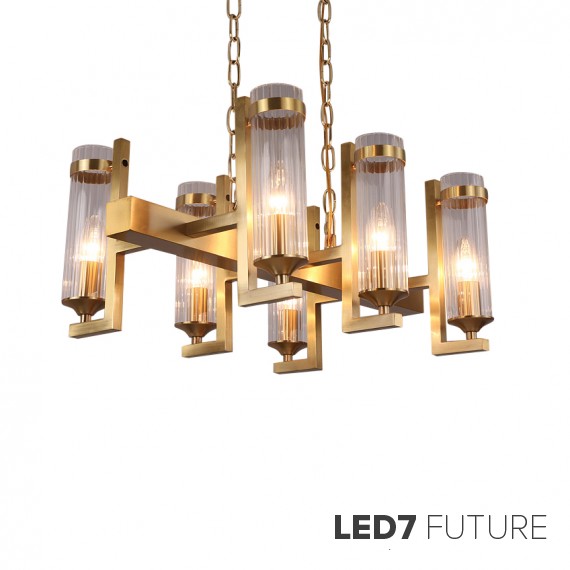 Ritz - Glass Tube X Rectangular Chandelier